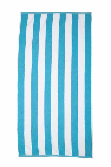 DOHLER Rugby Striped Beach Towel - Turquoise/White