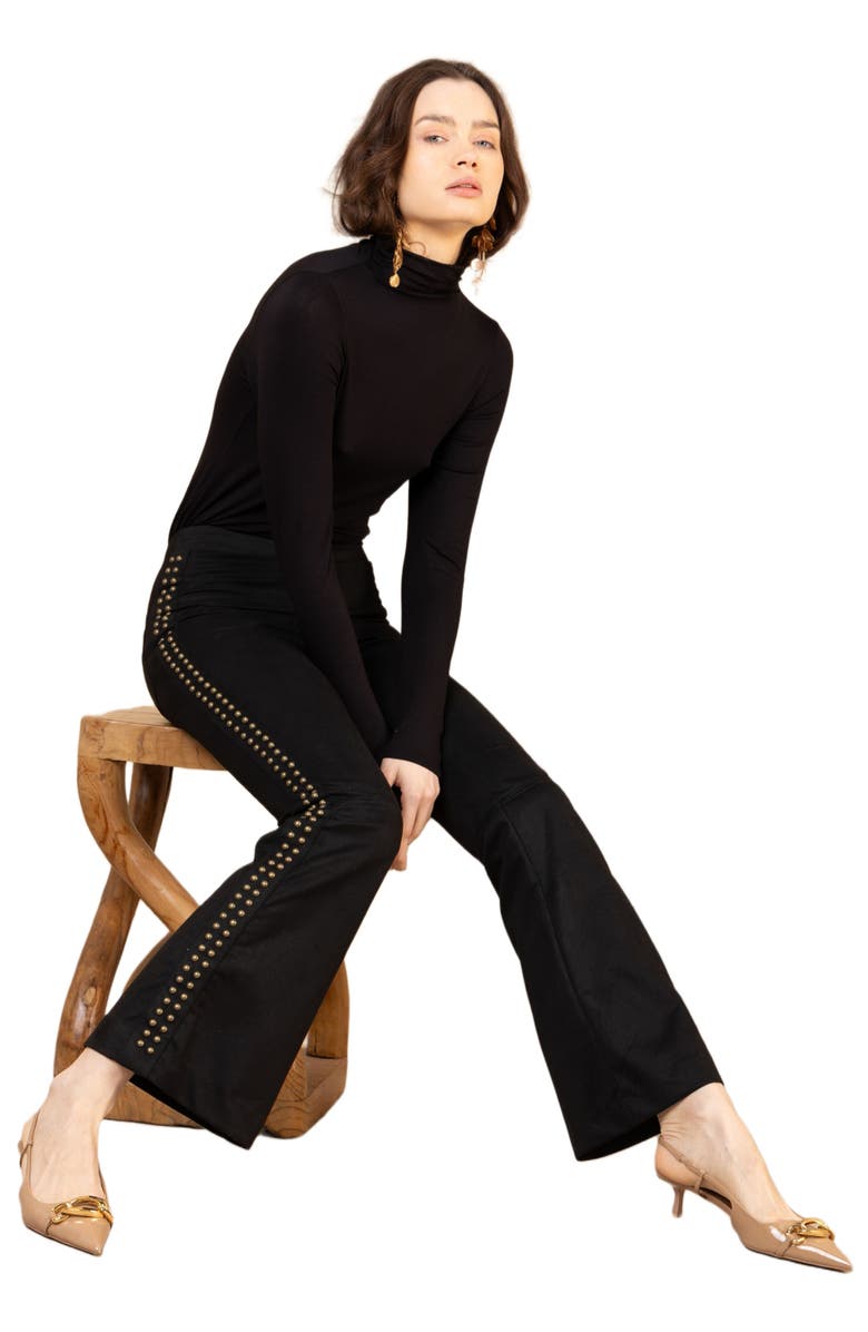 Hale Bob Alexia Suede Studs Pant, Alternate, color, 