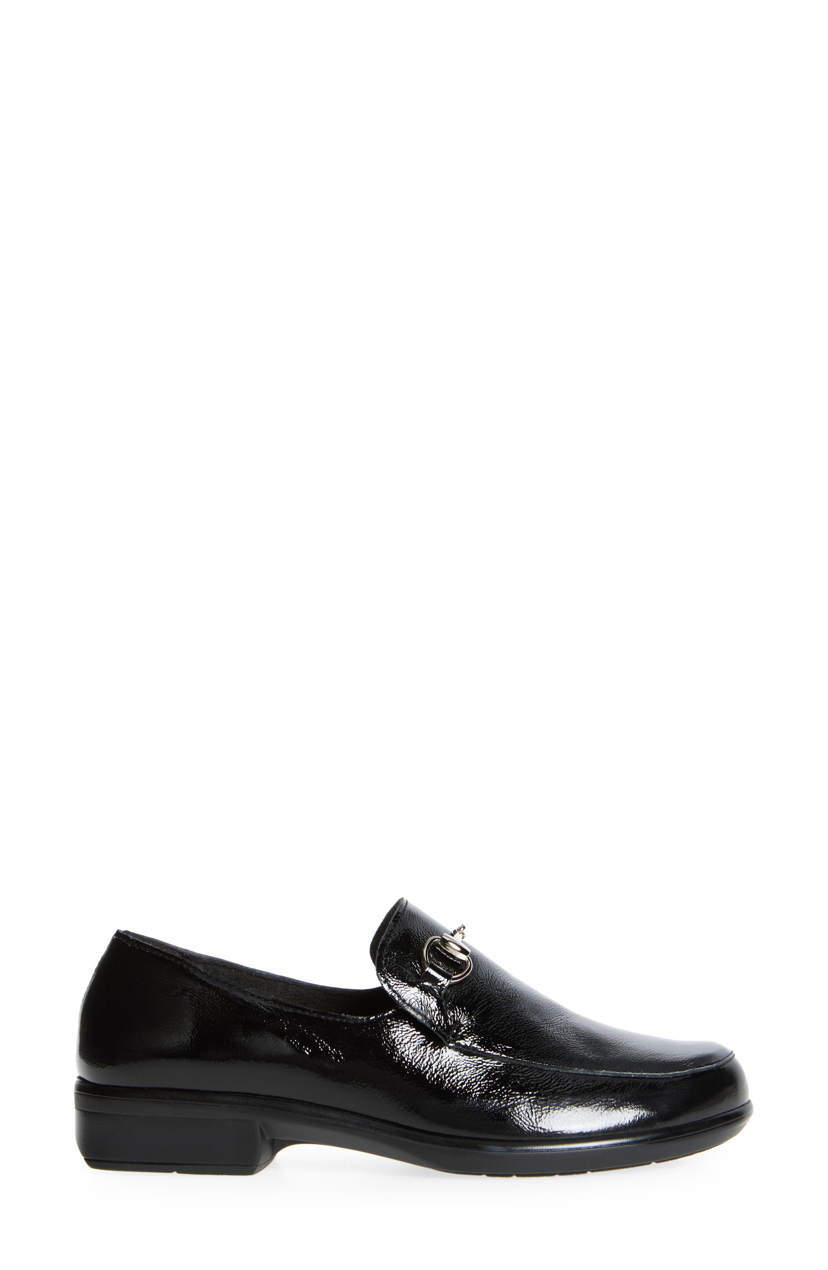 Bentu Bit Loafer, Alternate, color, BLACK CRINKLE PATENT LEATHER