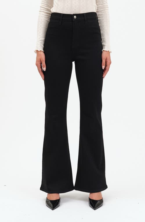 Daze Sunset High Waist Flare Jeans In Black