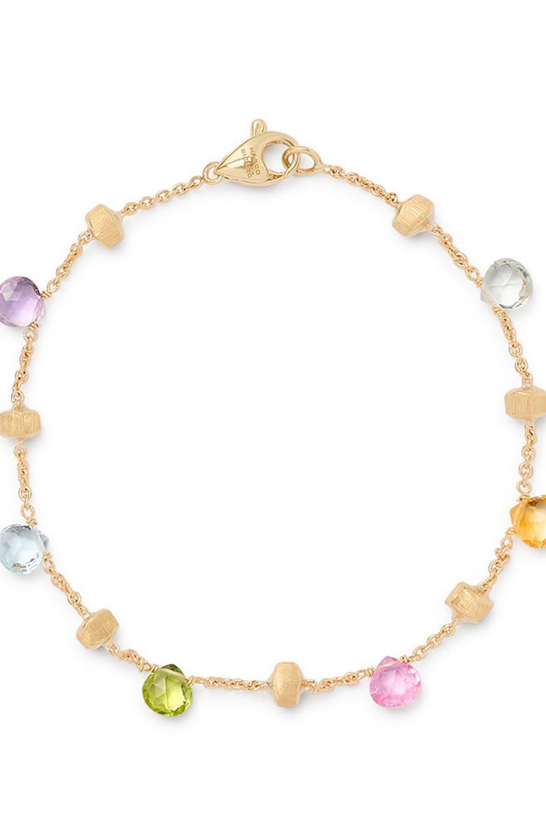 Marco Bicego Paradise 18K Yellow Gold Mixed Semiprecious Stones Single Strand Bracelet, Alternate, color, 