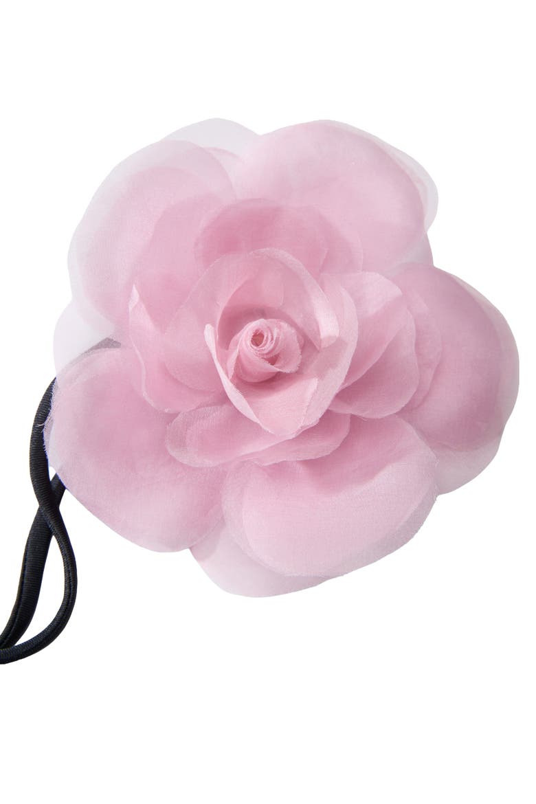 Bloom Silk Flower Pin, Alternate, color, Black