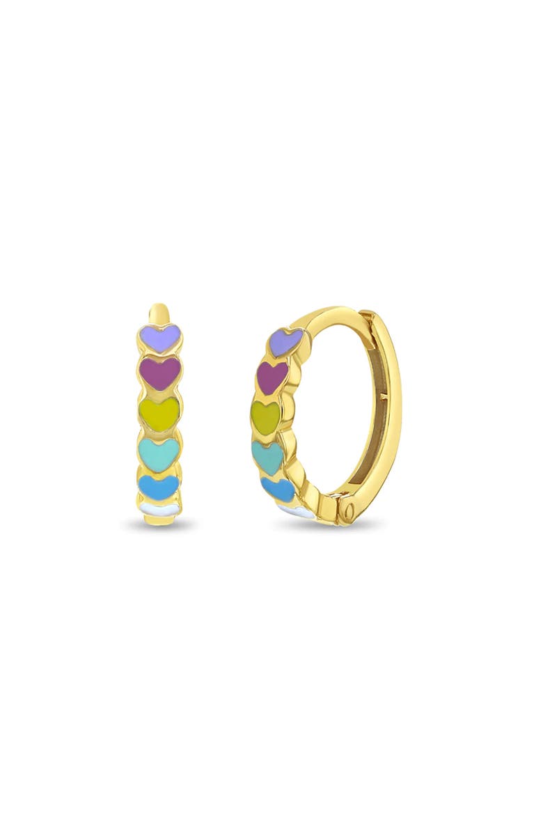 In Season Jewelry 14k Multicolored Heart Cascade Earrings, Main, color, Gold