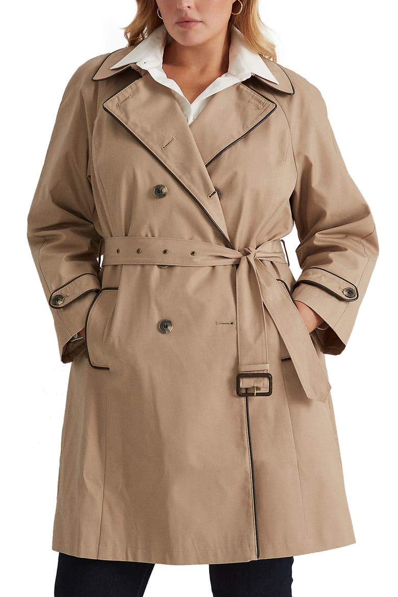Belted Double Breasted Trench Coat, Alternate, color, SAND