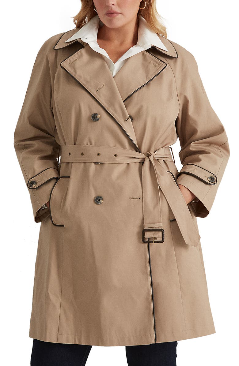 Lauren Ralph Lauren Belted Double Breasted Trench Coat, Alternate, color, 