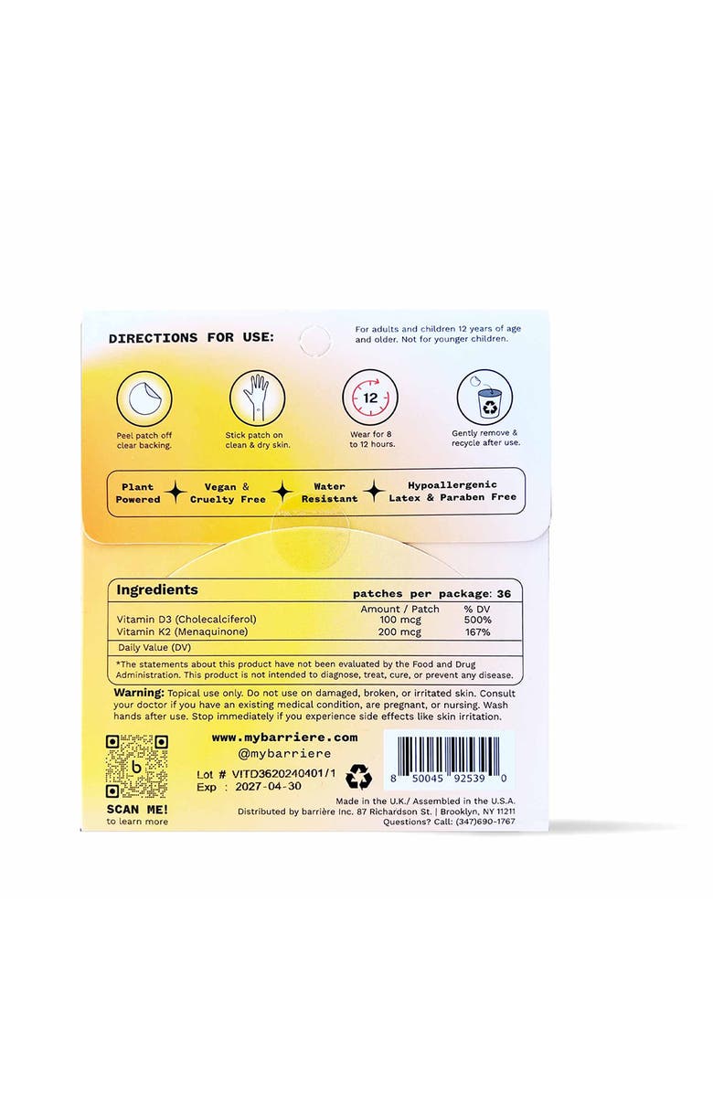 Barriere Hello Sunshine - Vitamin D3 Patch, Alternate, color, 