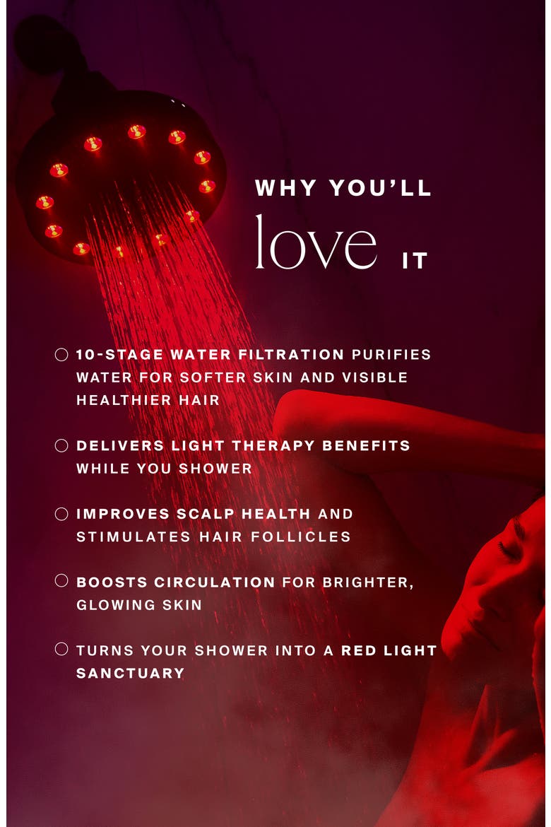 Red Light Shower Filter, Alternate, color, BLACK