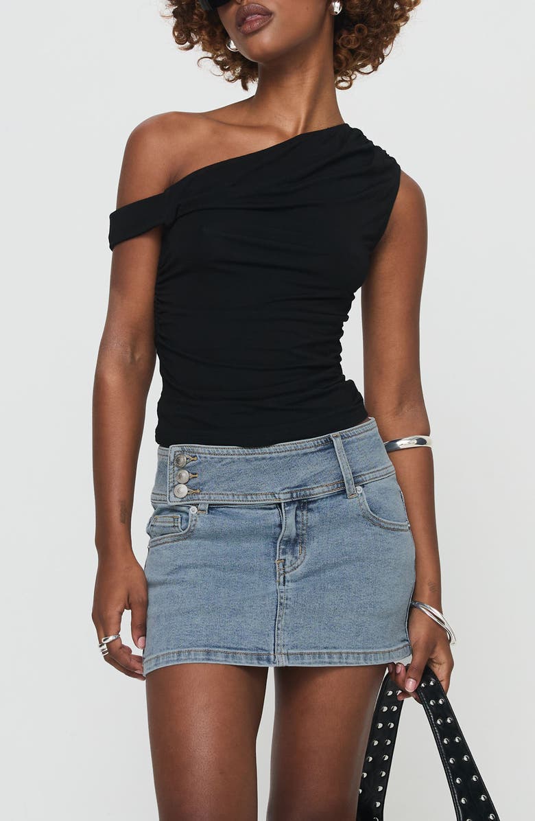 Princess Polly Brinkman Denim Miniskirt, Main, color, 