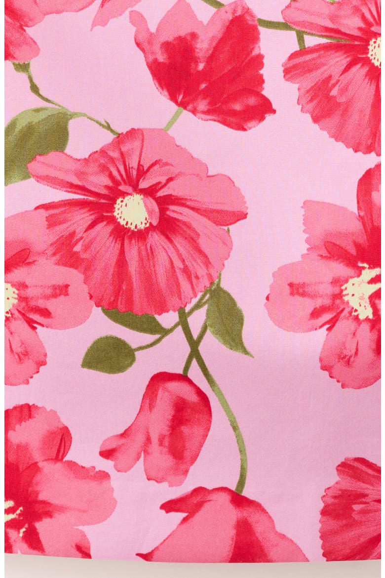 Bow Floral Cotton Dress, Alternate, color, FUCHSIA