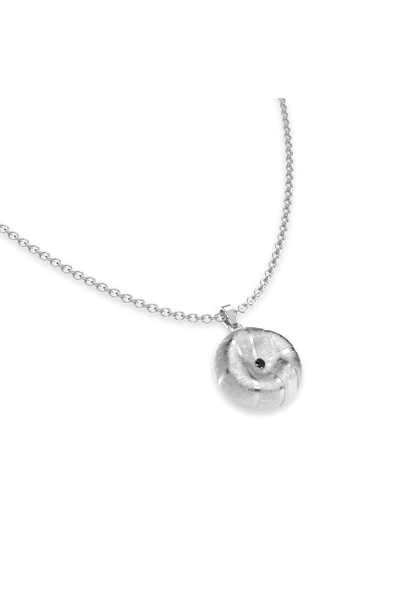 The Basketball Leaking Ball Diamond Necklace, Alternate, color, Silver / Black Diamond