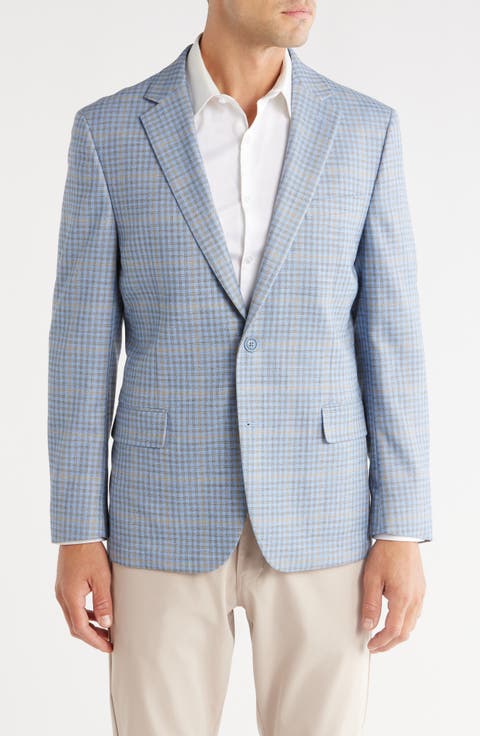 Plaid Notch Lapel Blazer