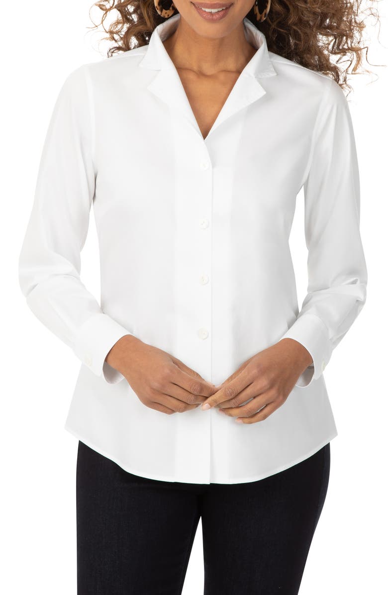 Foxcroft Non-Iron Notched Collar Button-Up Shirt, Main, color, 
