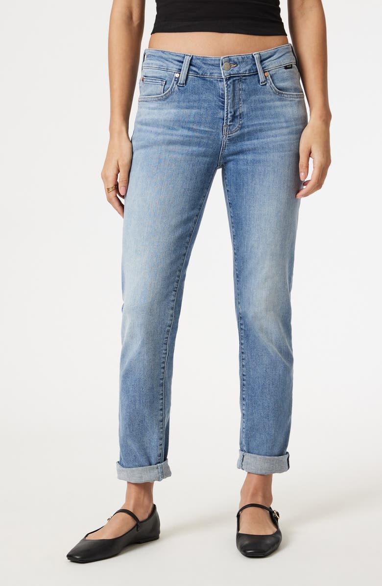 Mavi Jeans Emma Low Rise Slim Boyfriend Jeans, Main, color, Light Brushed Flex Blue