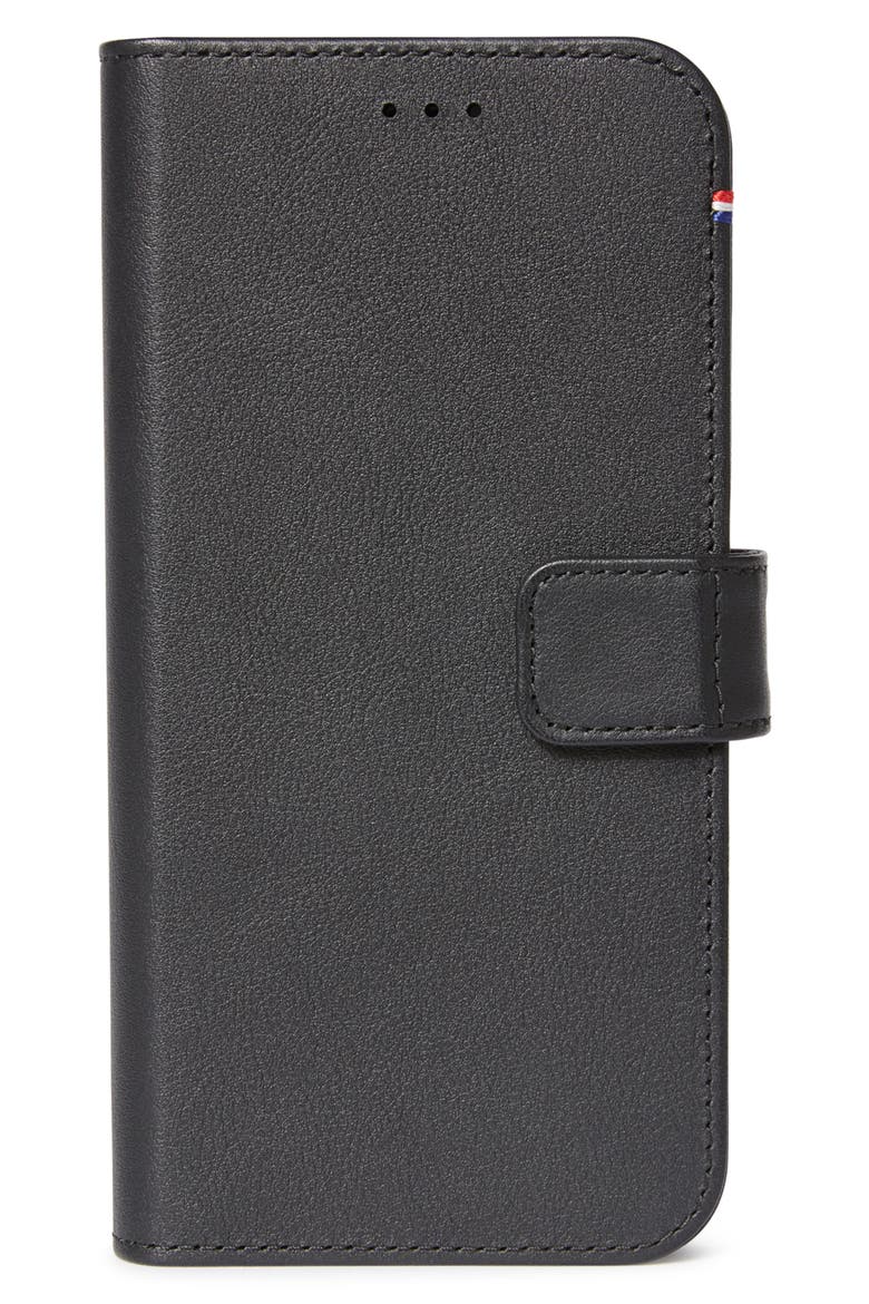 iPhone 12 Pro Max Leather Wallet with Detachable Case, Main, color, BLACK