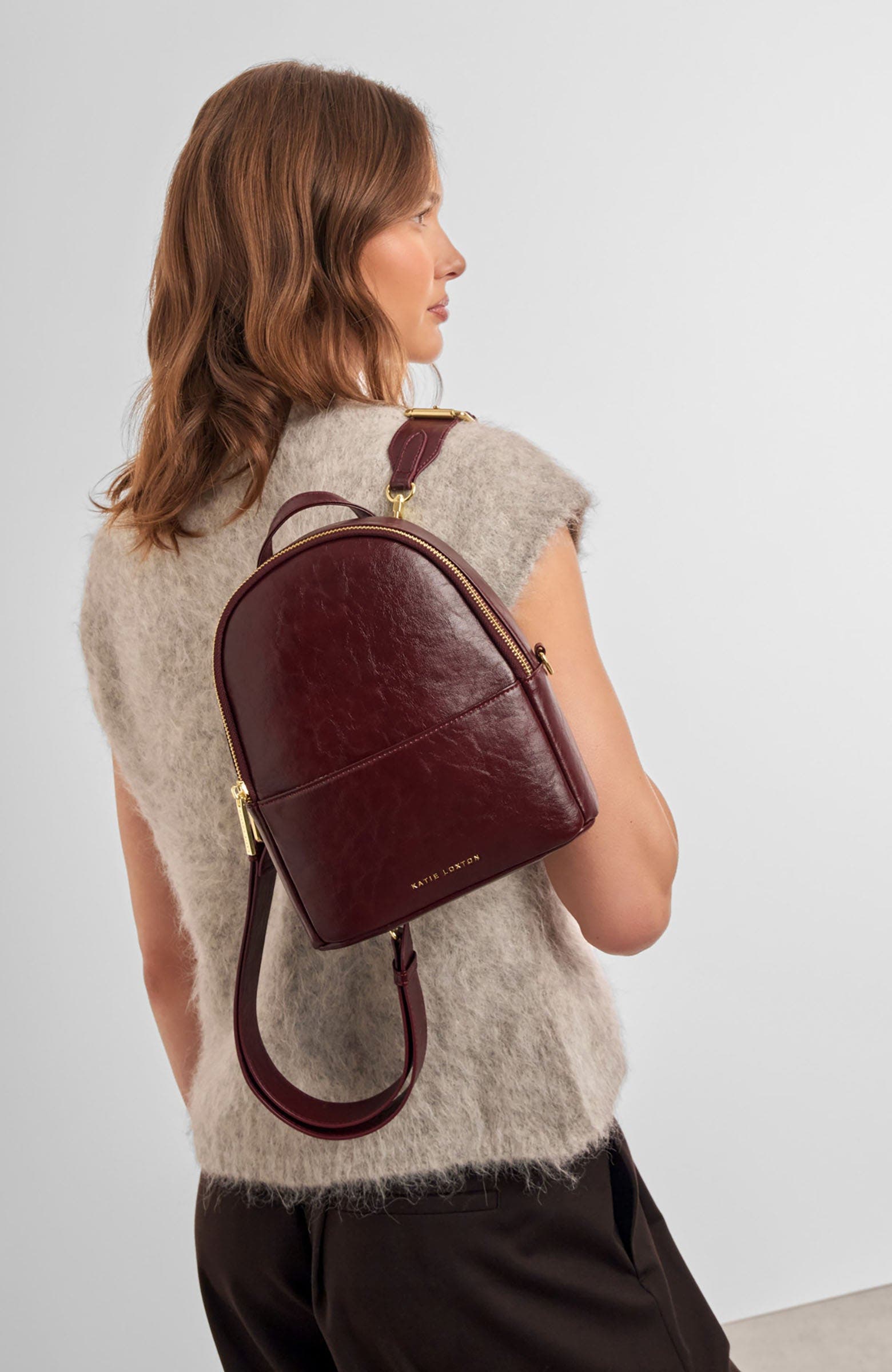 Mika Small Backpack, Alternate, color, Cherry Distressed