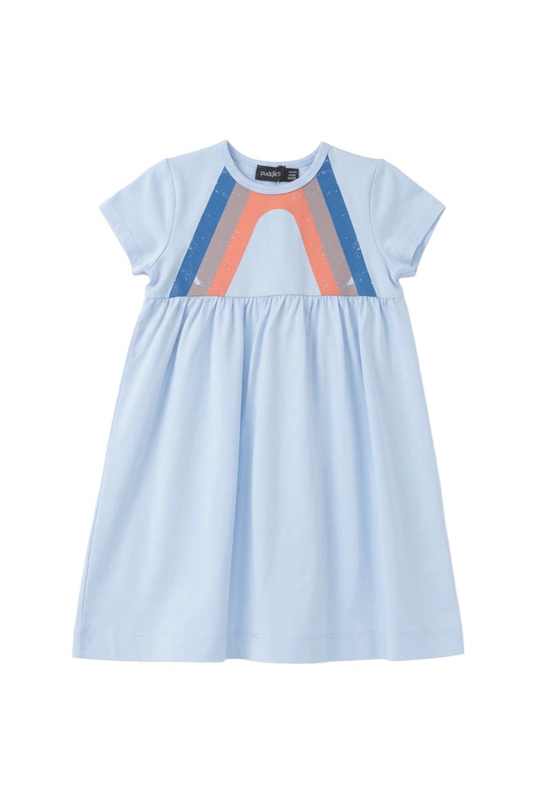 Multi Stripe Elastic Waist Dress, Main, color, Blue
