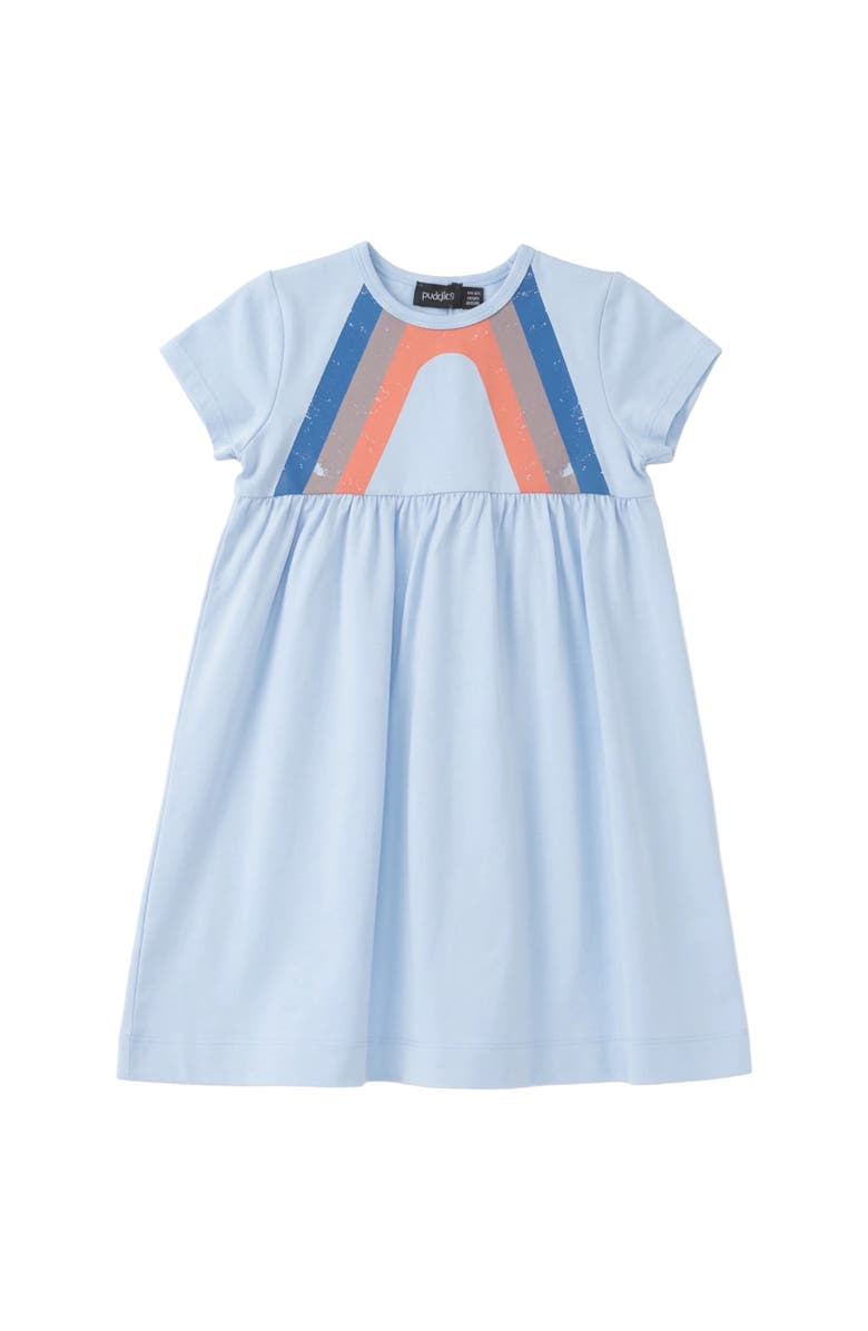 Puddles Multi Stripe Elastic Waist Dress, Main, color, Blue