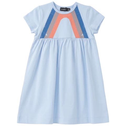 Multi Stripe Elastic Waist Dress (Toddler, Little Kid & Big Kid)