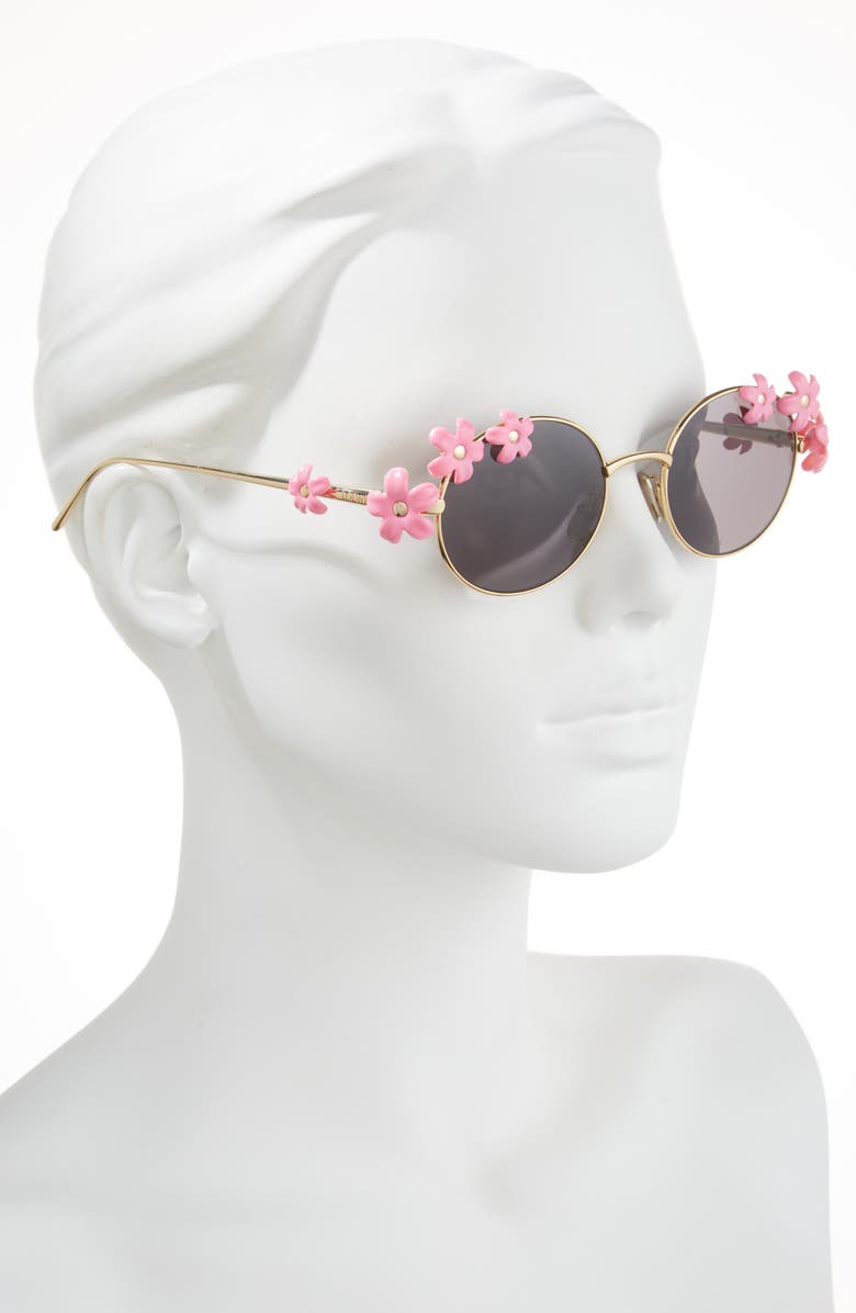 Loewe Signature Oval Sunglasses, Alternate, color, Shiny Endura Gold / Smoke