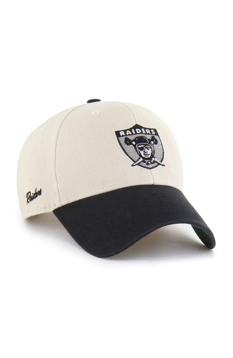 '47 Men's '47 Cream/Black Las Vegas Raiders Fairfield MVP Throwback Adjustable Hat, Main, color, Cream