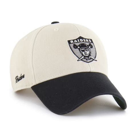 Men's '47 Cream/Black Las Vegas Raiders Fairfield MVP Throwback Adjustable Hat