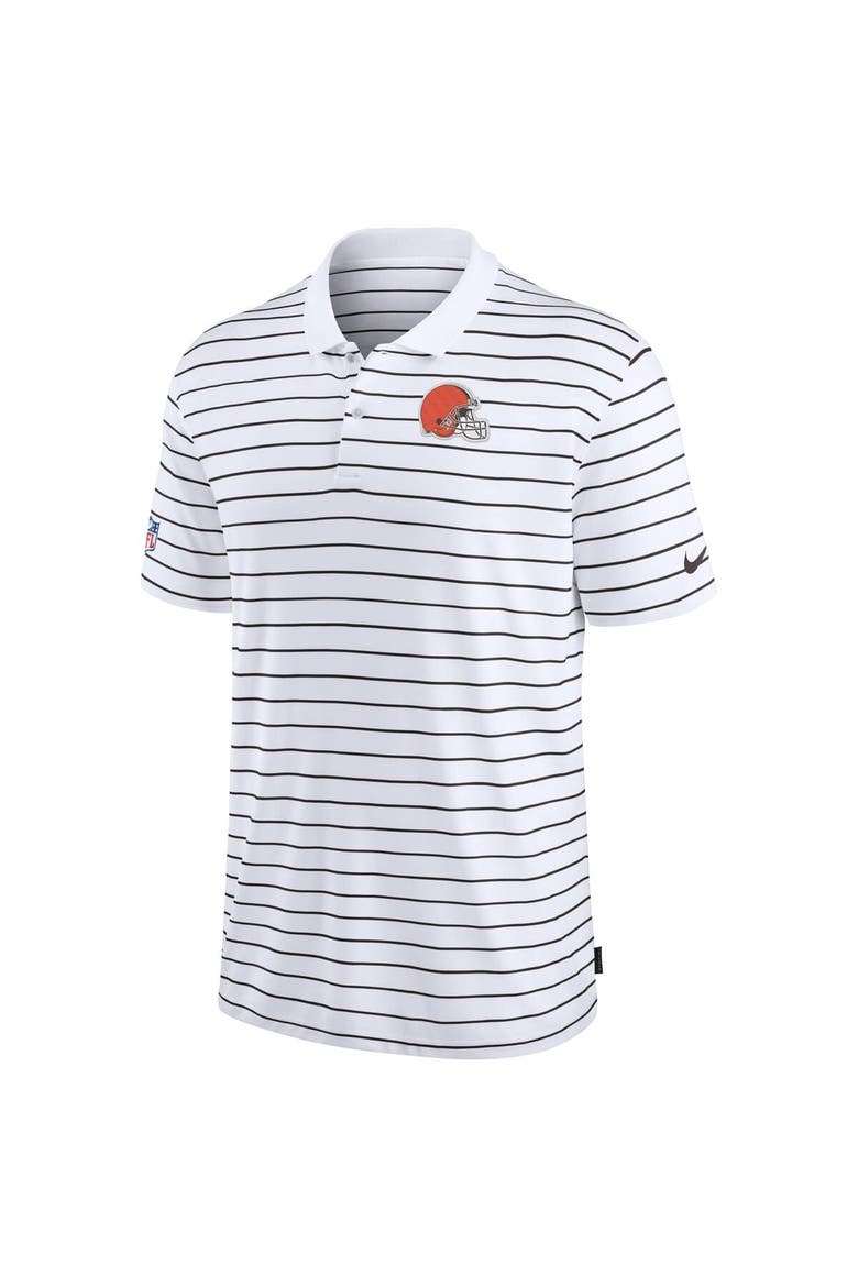 Men's Nike White Cleveland Browns Sideline Lock Up Victory Performance Polo, Alternate, color, White