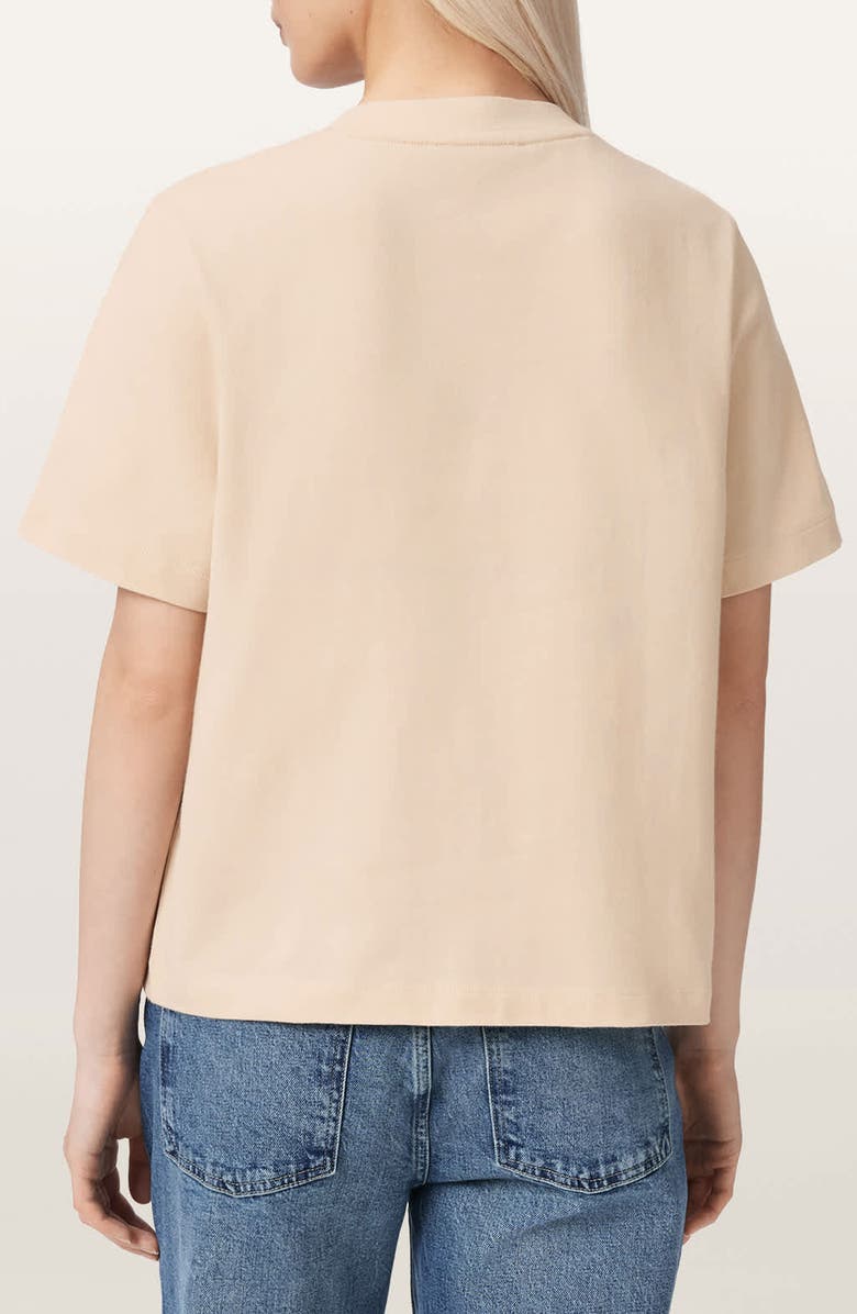 AllSaints Ella Lisa Beaded Cotton T-Shirt, Alternate, color, Dove White
