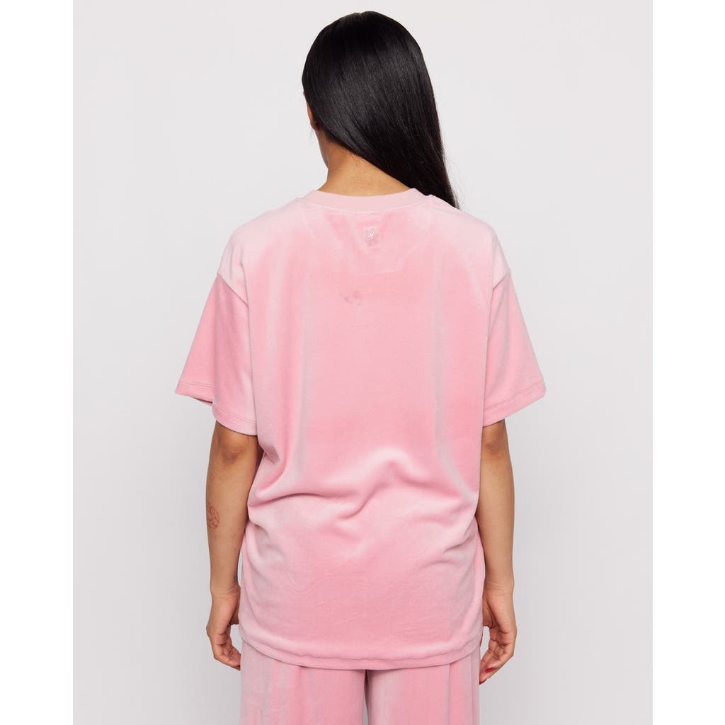 Samii Ryan Optimist Velour Oversized Tee In Pink