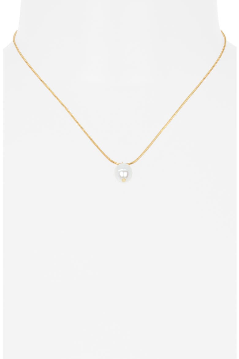 Faux Pearl Pendant Necklace, Alternate, color, WHITE- GOLD