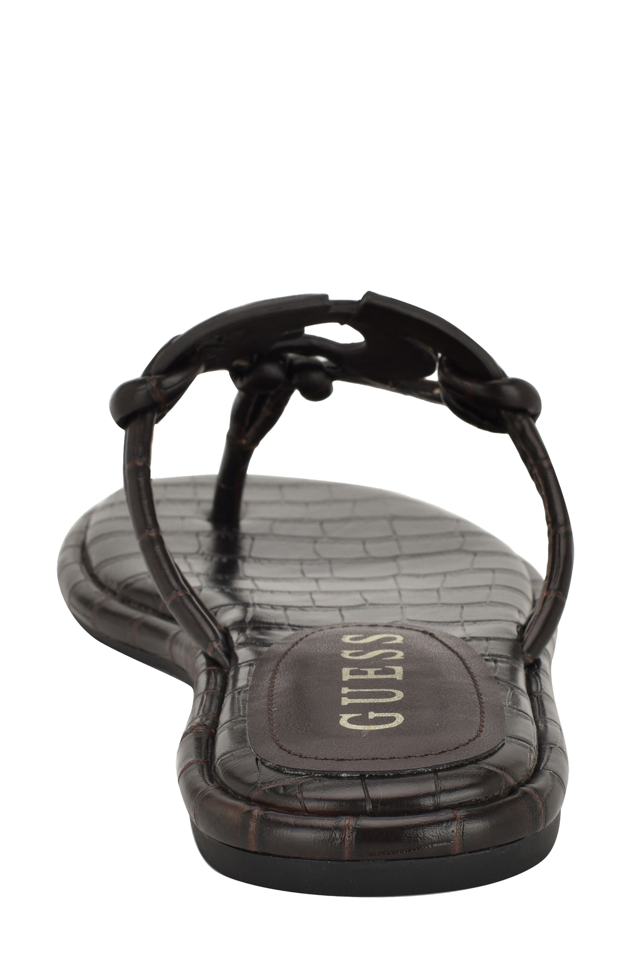GUESS Saime Croc Embossed Sandal, Alternate, color, 