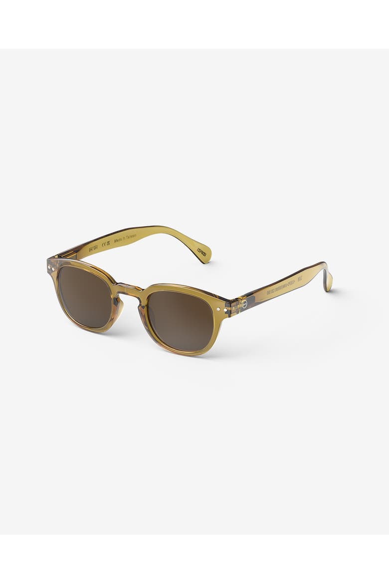 #C 47mm Square Sunglasses, Alternate, color, Golden Green