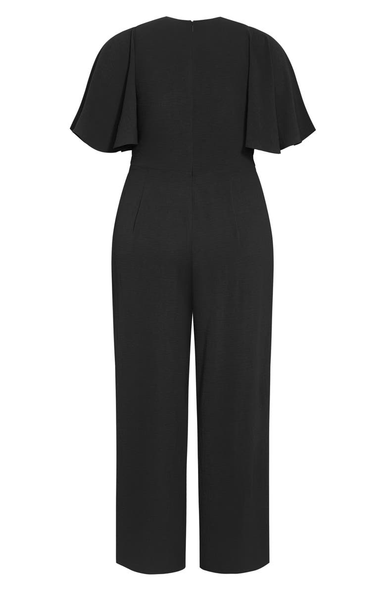 City Chic Braelynn Flutter Sleeve Jumpsuit, Alternate, color, 