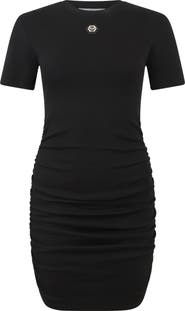 PHILIPP PLEIN Open Back Mini T-Shirt Dress Signature Pendant Signature Women