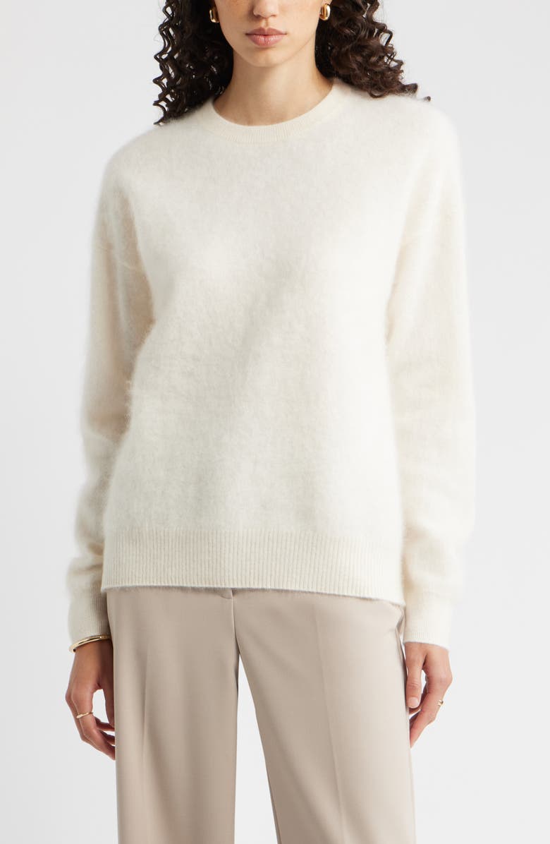 Nordstrom Brushed Cashmere Sweater, Main, color, Ivory Pristine