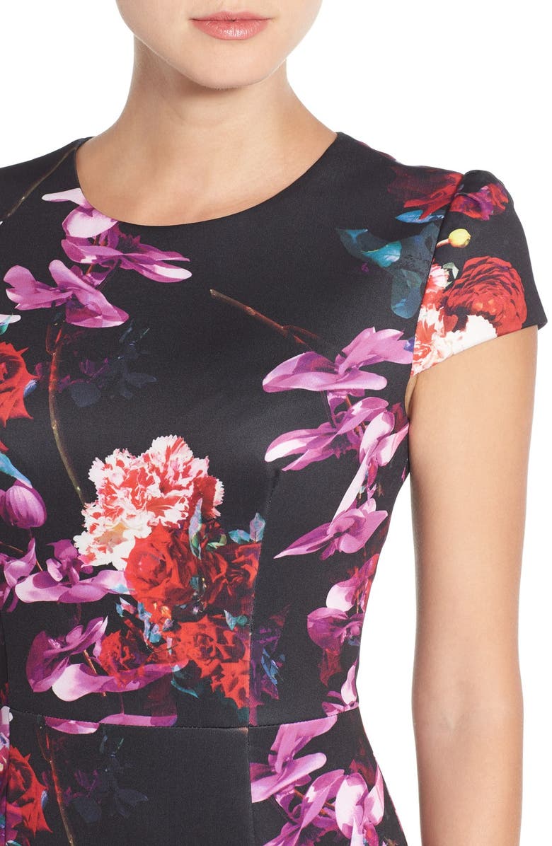 Betsey Johnson Floral Print Knit Sheath Dress, Alternate, color,