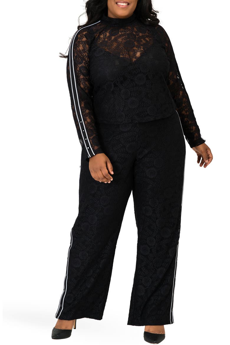 Justice Crop Lace Top, Main, color, BLACK