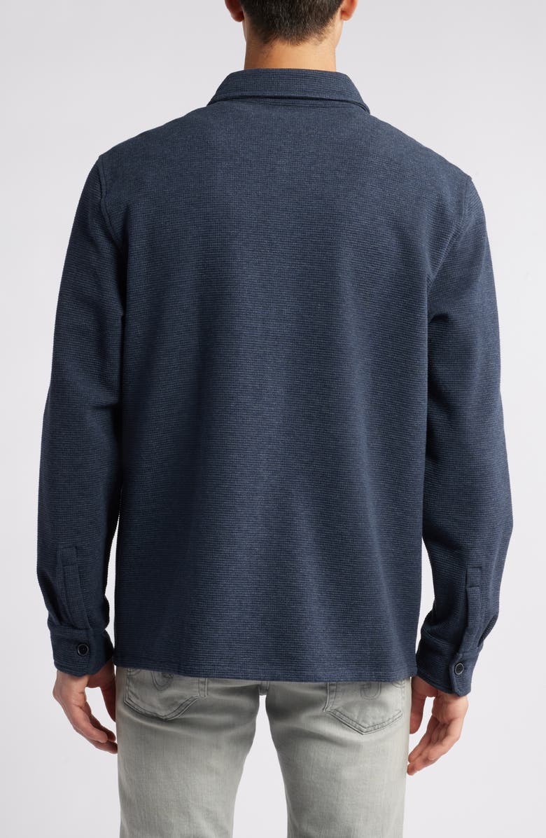 Robert Barakett Dugald Mélange Knit Button-Up Overshirt, Alternate, color, Blue