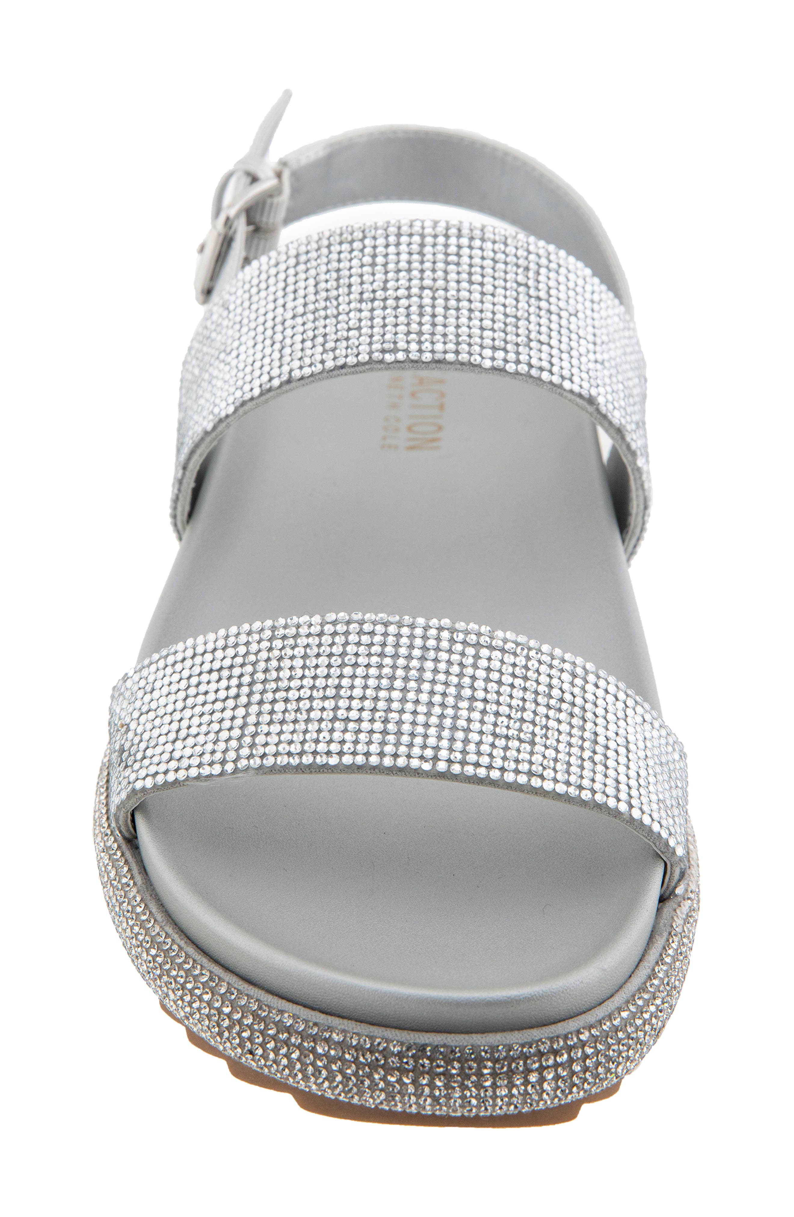 Darleen Sandal, Alternate, color, SILVER/ CRYSTAL
