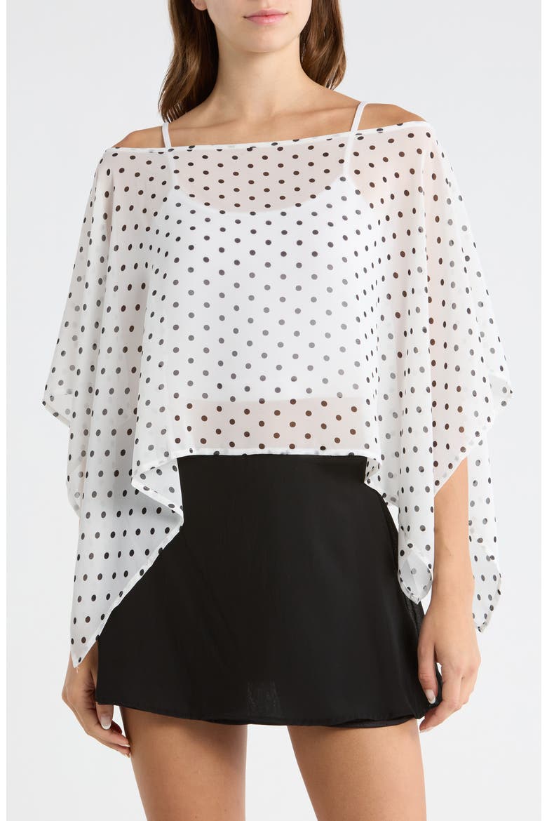 Coco Polka Dot Chiffon Poncho, Main, color, POLKA DOT