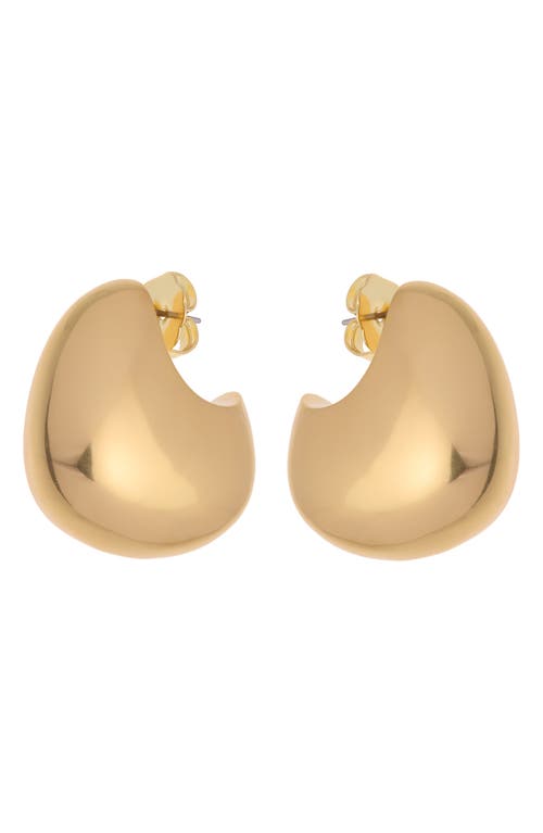 Reiss Callie Curve Scoop Earrings In Gold Tone