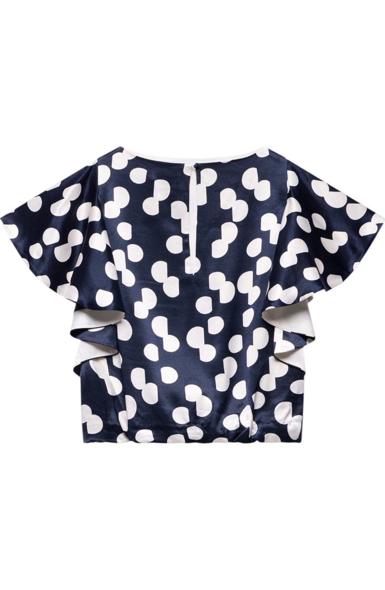 MINT VELVET Spot Draped Top, Alternate, color, Navy