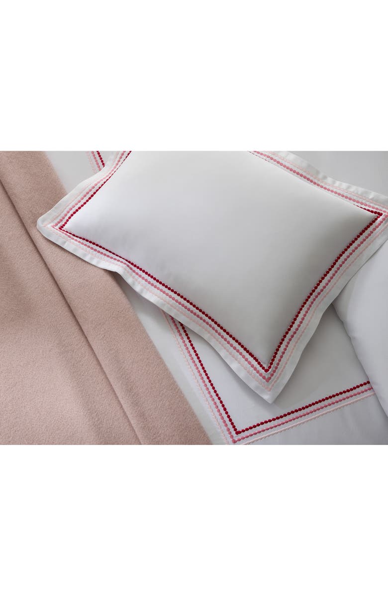 Matouk Set of 2 Amara Triple Pearl Embroidered Cotton Pillowcase, Alternate, color, Beach