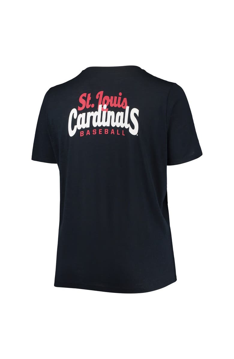 New Era Women's New Era Navy St. Louis Cardinals Plus Size 2-Hit Front Knot T-Shirt, Alternate, color, Navy