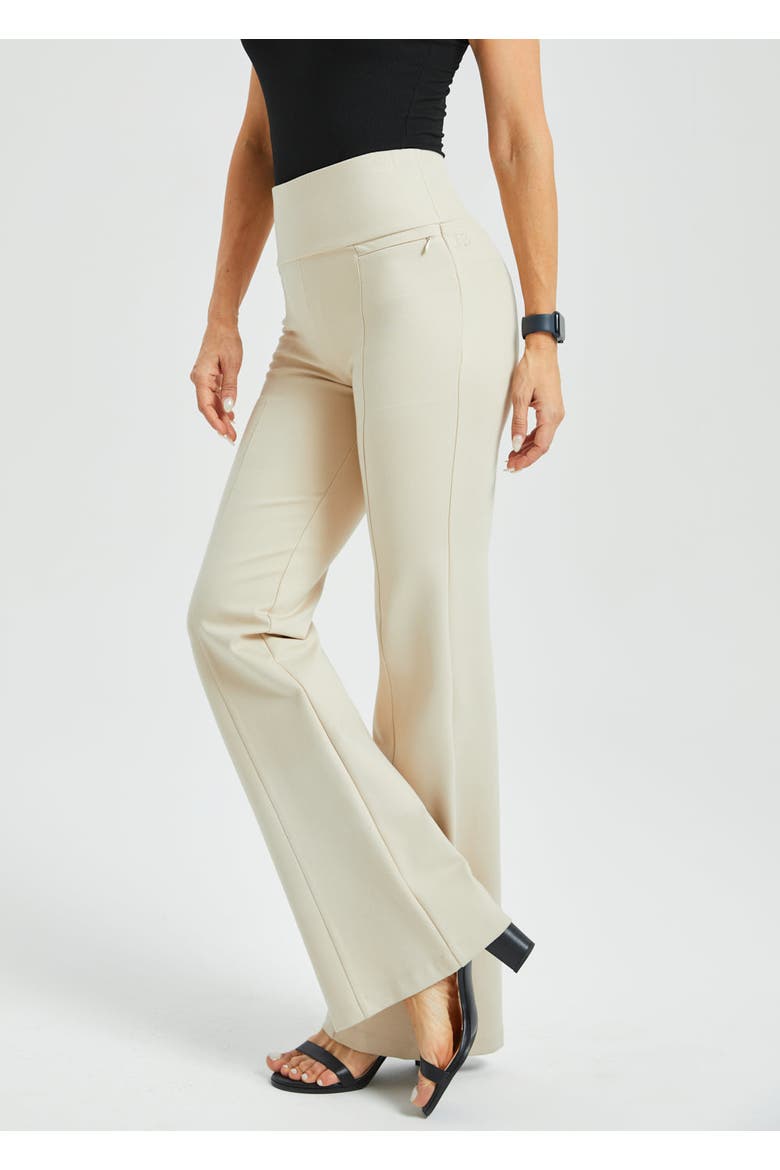Power Down DPYP Dress Pant Yoga Pants Flare Leg, Main, color, Stone