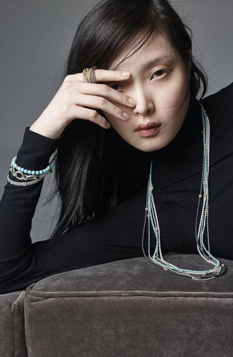 LAGOS Caviar Icon Semiprecious Stone Bracelet, Alternate, color, Turquoise/ Gold