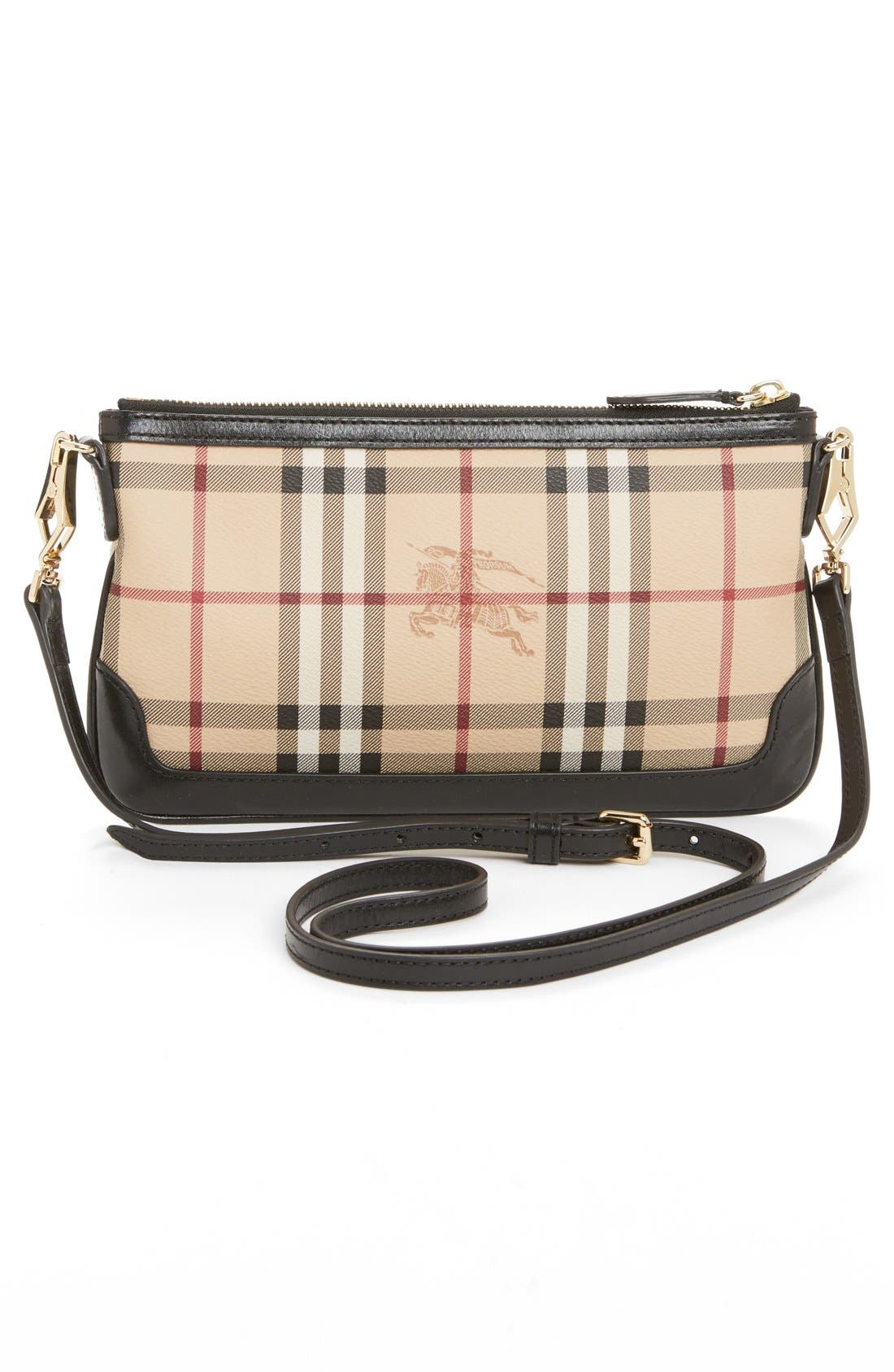 'Peyton - Haymarket Check' Crossbody Bag, Alternate, color, BLACK