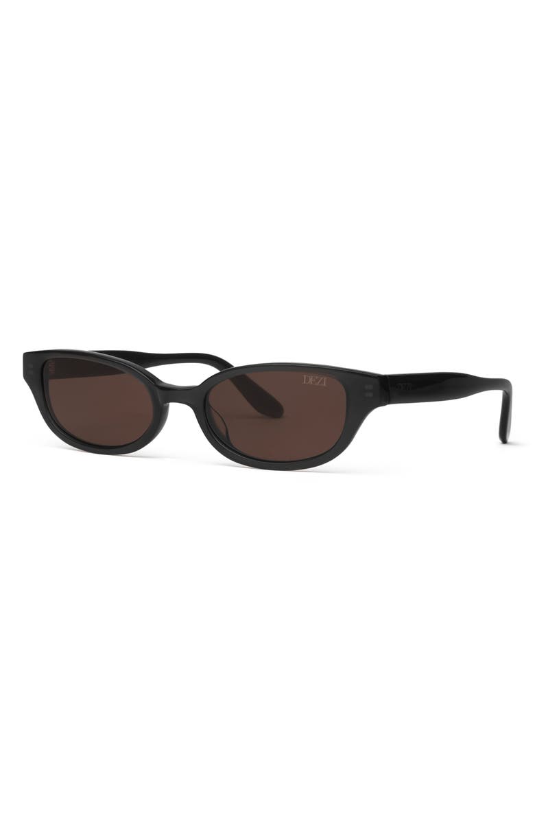 DEZI Gia Rectangular Gradient Sunglasses, Alternate, color, Gia Black / Brown