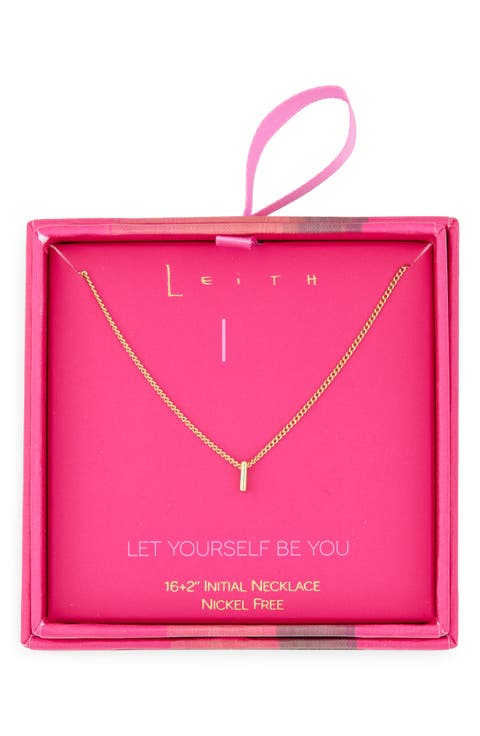 Let Yourself Be You Bubble Initial Pendant Necklace