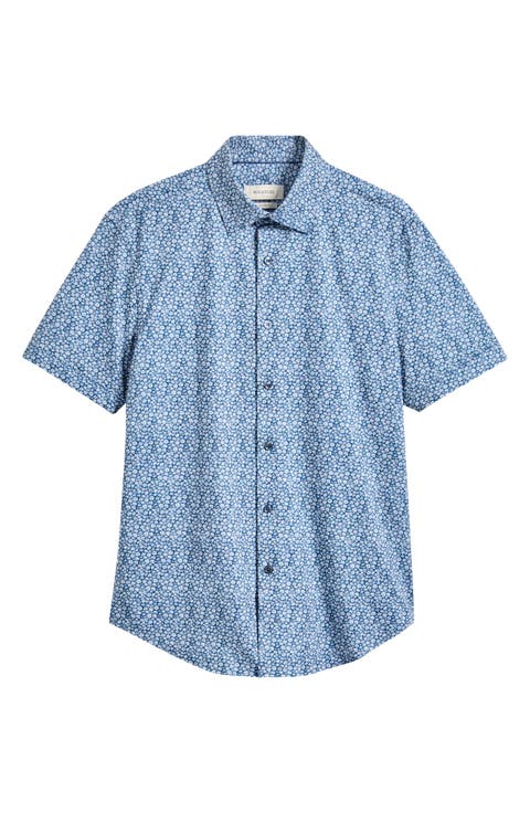 Miles OoohCotton® Floral Print Short Sleeve Button-Up Shirt