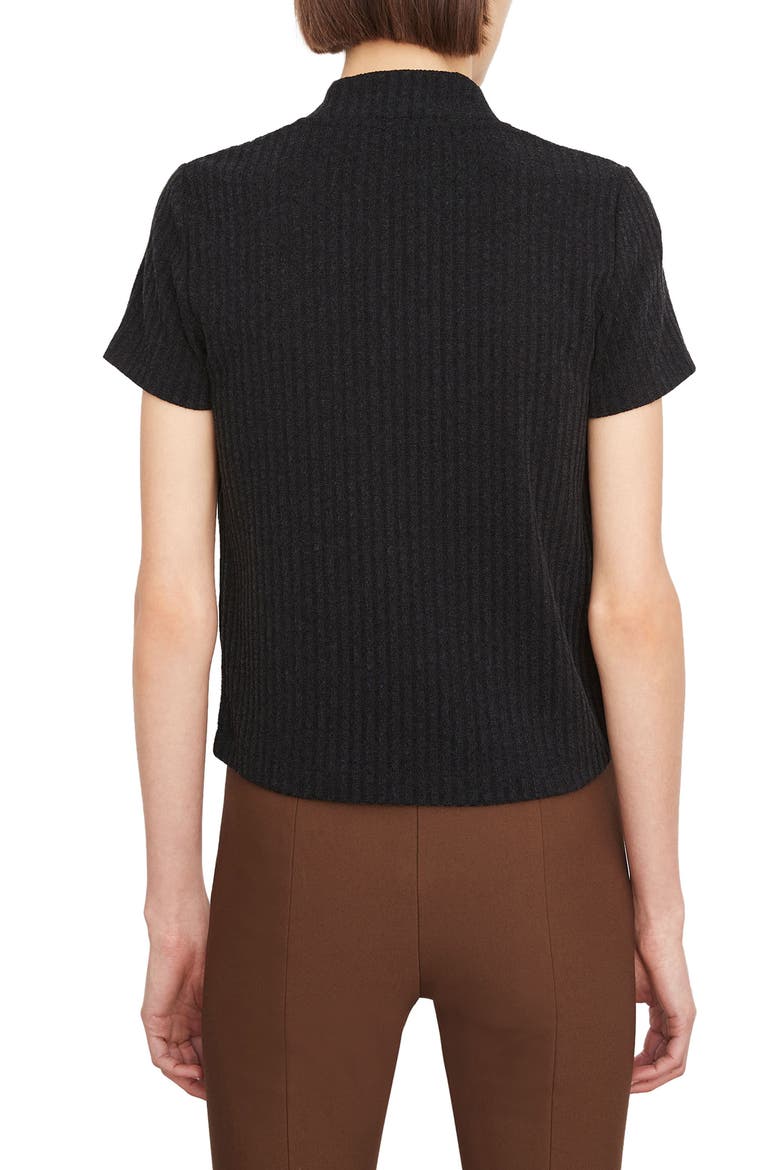 Mock Neck Rib Sweater, Alternate, color, HEATHER BLACK